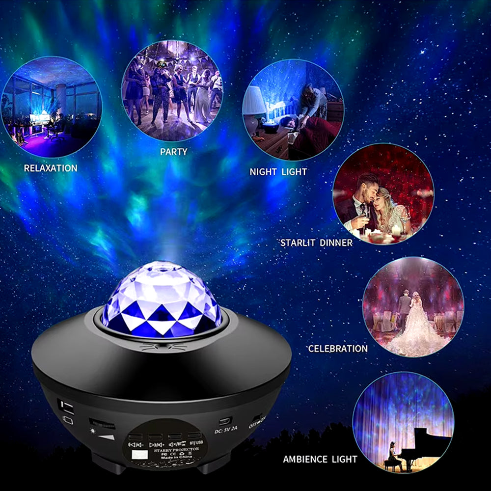 Alogy Starry Galaxy Night Light Galaxy Star Projector Sky Lamp Night Lamp USB LED Galaxy Moon Lamp Dream Projector Star Light Projector with Bluetooth Speaker Room Decoration