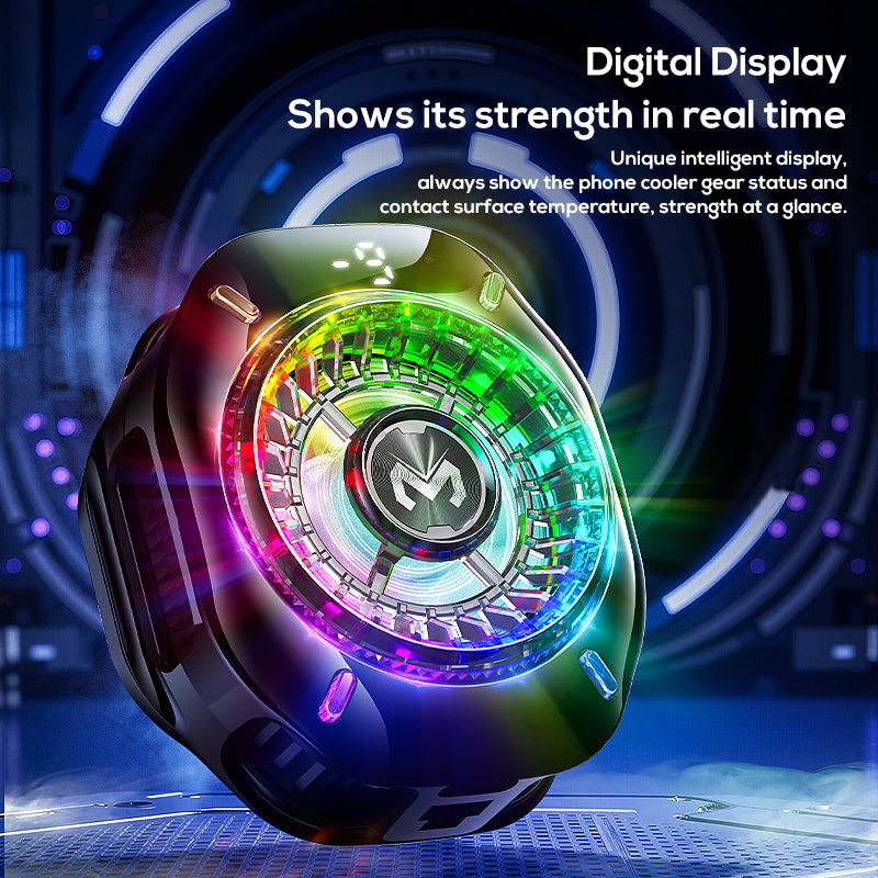 Memo CX10 RGB Pro Model With Digital Display Magnetic and Cllip Mobile Cooling Fan for Gaming Mobile Cooler Phone Radiator