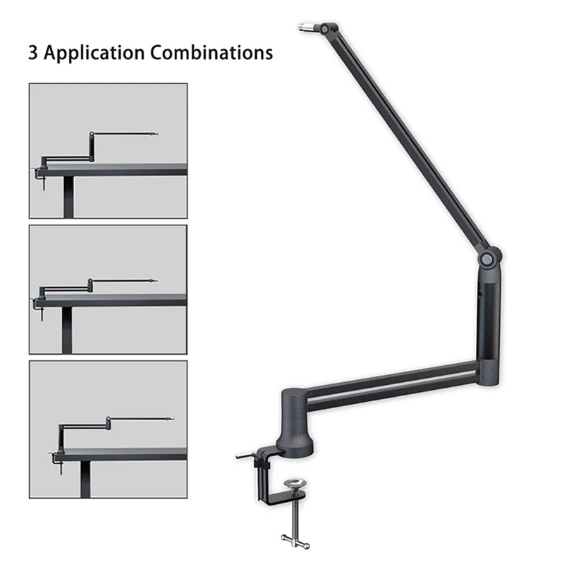 ALOGY Extendable Recording Microphone Scissor Arm Stand with Microphone Clip Table Mounting Clamp Microphone Suspension Stand Twist Boom Arm Bracket With Lifting Rod for Podcast Live Streaming Gaming.
