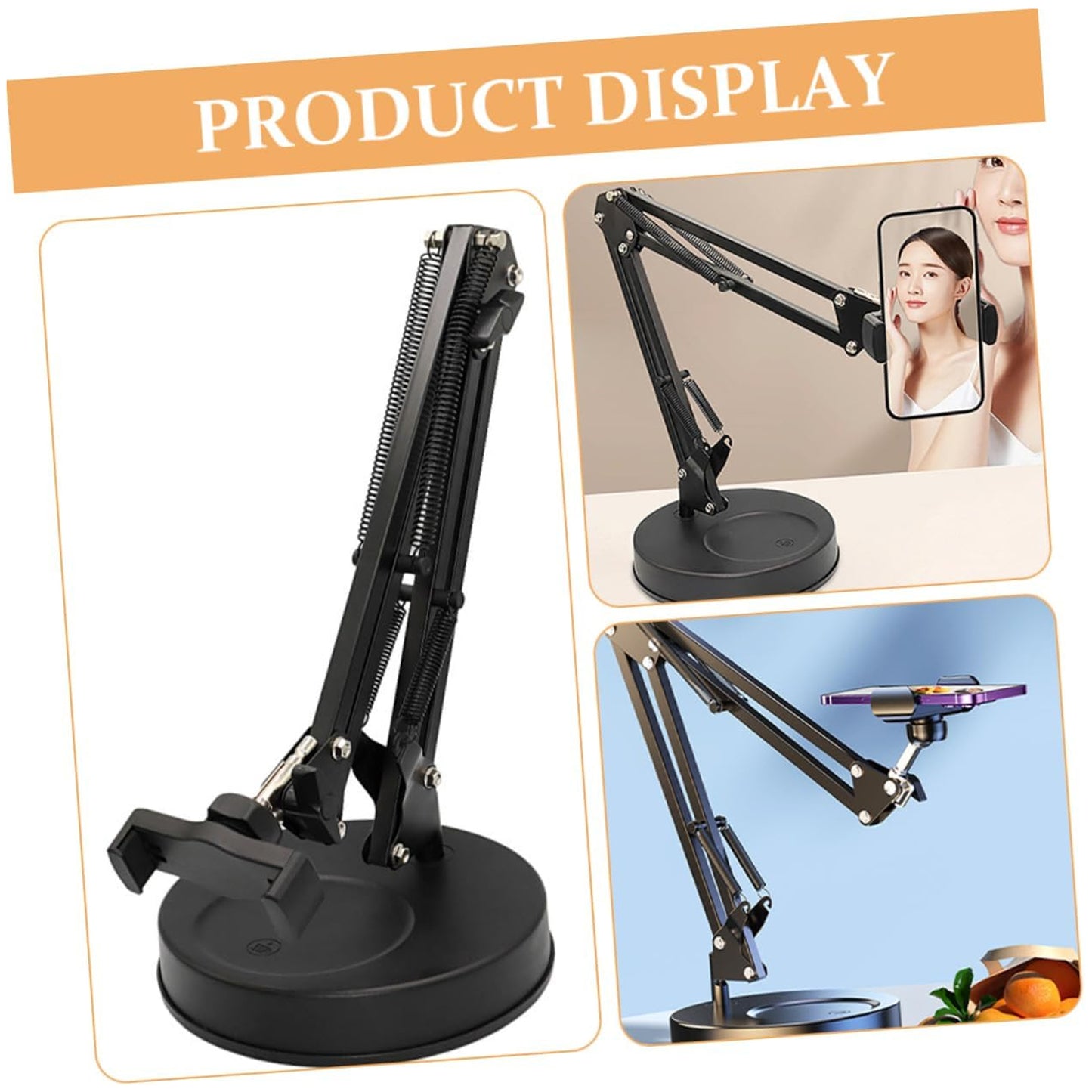 Adjustable Desktop Mobile Stand - Flexible Arm for Hands-Free Viewing Good For Online Classes Streaming