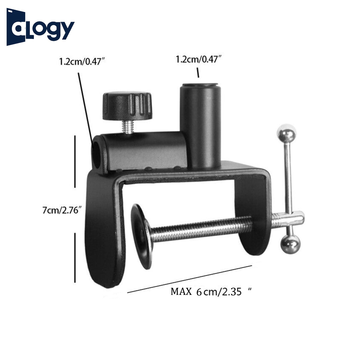 Heavy-Duty Table Clamp for Arm Stand - 6cm Max Grip 2 Holes