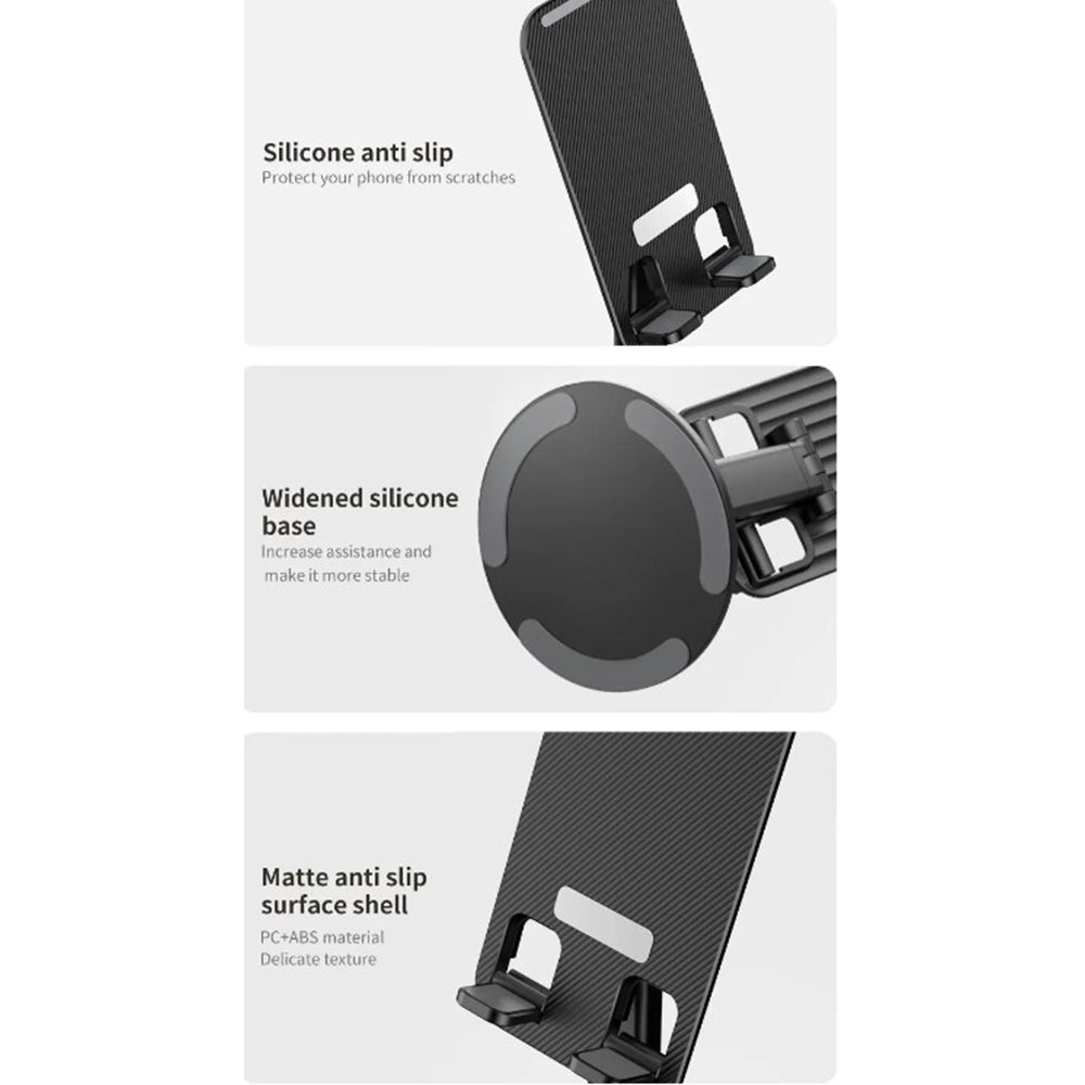 ALOGY Mobile Tablet Holder DP Stand 360 Rotatable base Desktop Telescopic Folding Stable Anti Fall Creative
