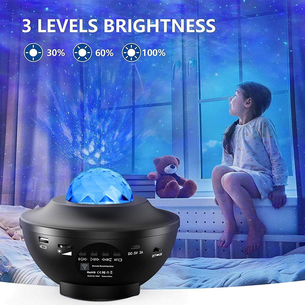 Alogy Starry Galaxy Night Light Galaxy Star Projector Sky Lamp Night Lamp USB LED Galaxy Moon Lamp Dream Projector Star Light Projector with Bluetooth Speaker Room Decoration