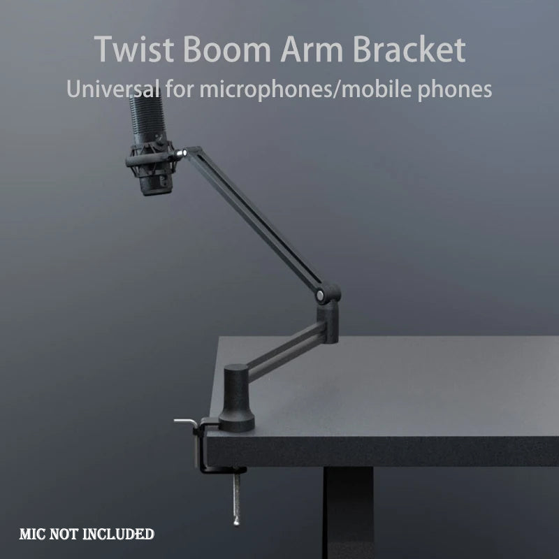 ALOGY Extendable Recording Microphone Scissor Arm Stand with Microphone Clip Table Mounting Clamp Microphone Suspension Stand Twist Boom Arm Bracket With Lifting Rod for Podcast Live Streaming Gaming.