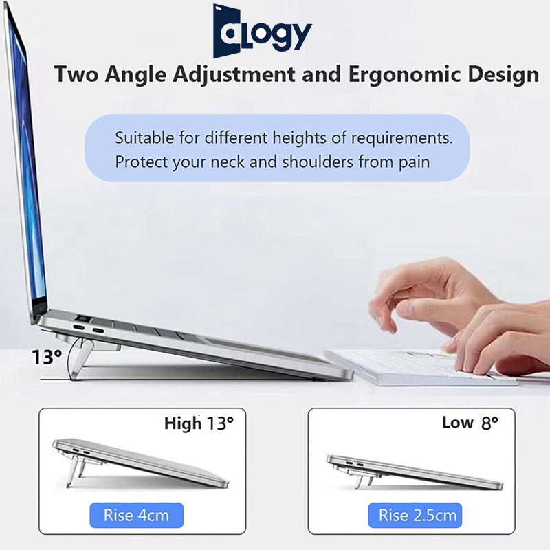 ALOGY Metal Foldable Laptop Stand Base Non-slip Desktop Portable Notebook Holder Cooling Bracket For All Brands Accessories