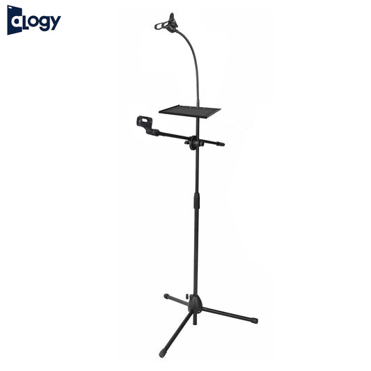 Alogy Microphone Stand Floor Base Adjustable Studio Floor Metal Stand For BM800 & Other Mics With Metal Plate