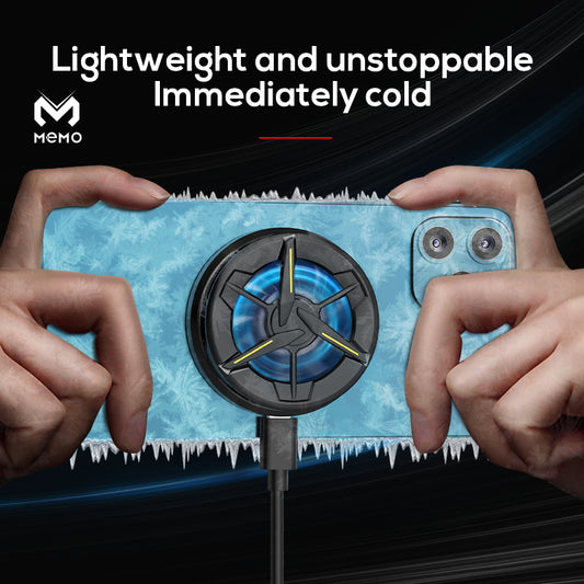 MEMO CX01 Magnetic Phone cooler Phone Radiator Phone Cooling Fan Case Cold Wind Handle Fan for PUBG Phone Cooler Phone Cooling Fan Case