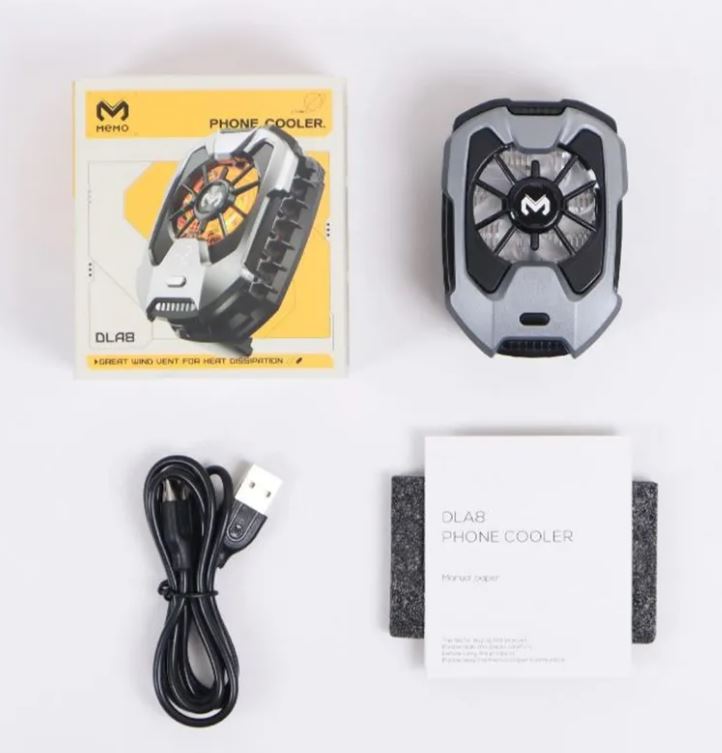 MEMO DLA8 Mobile Phone Radiator Phone Cooling Fan Case Cold Wind Handle Fan for PUBG Mobile Gaming Phone Cooler Phone Cooling Fan Case
