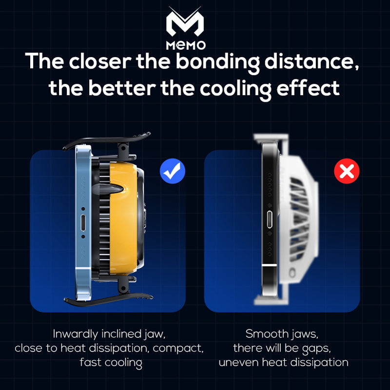 MEMO DLA6 Mobile Phone Radiator Phone Cooling Fan Case Cold Wind Handle Fan for PUBG Mobile Gaming Phone Cooler Phone Cooling Fan Case