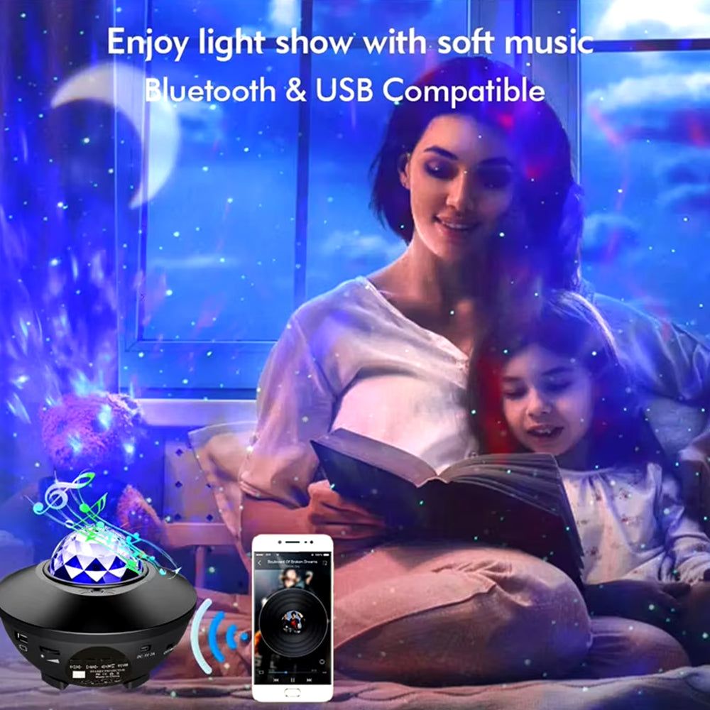Alogy Starry Galaxy Night Light Galaxy Star Projector Sky Lamp Night Lamp USB LED Galaxy Moon Lamp Dream Projector Star Light Projector with Bluetooth Speaker Room Decoration