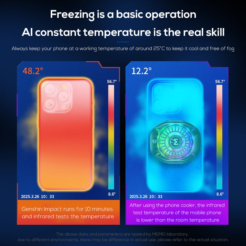 Memo CX10 RGB Pro Model With Digital Display Magnetic and Cllip Mobile Cooling Fan for Gaming Mobile Cooler Phone Radiator