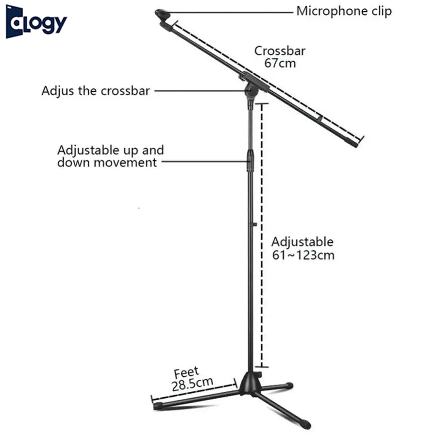 Alogy Microphone Stand Floor Stand for Microphones Live Stage Performance Universal Microphone Stand Microphone Tripod For Studio Stand Microphone Stand For Naat Majlis Masjid Studio Floor Base Adjustable Studio Metal Stand For BM800 & Other Single Mic