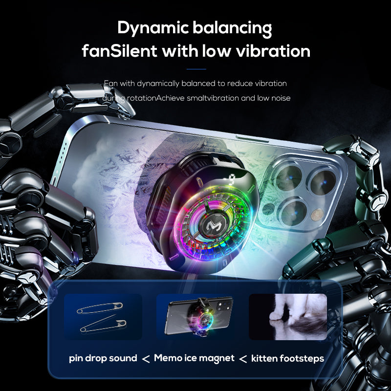 Memo CX10 RGB Pro Model With Digital Display Magnetic and Cllip Mobile Cooling Fan for Gaming Mobile Cooler Phone Radiator