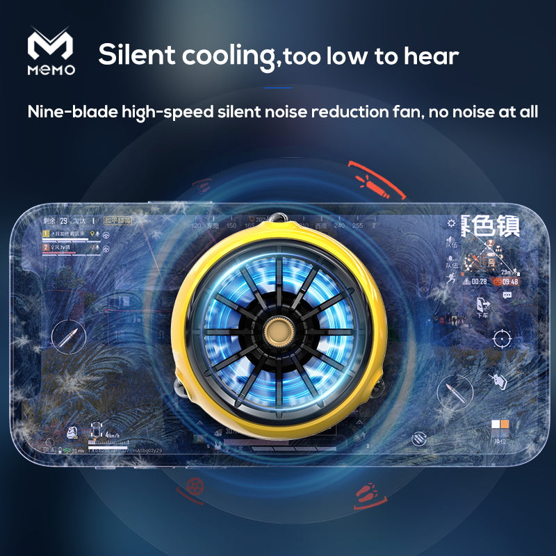 MEMO CX04 Magnetic Cooling Fan Phone Radiator Phone Cooling Fan Case Cold Wind Handle Fan for PUBG Phone Cooler Phone Cooling Fan Case