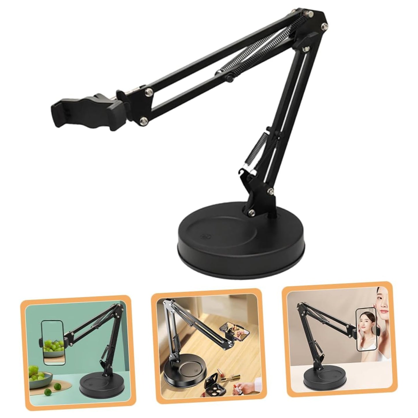 Adjustable Desktop Mobile Stand - Flexible Arm for Hands-Free Viewing Good For Online Classes Streaming