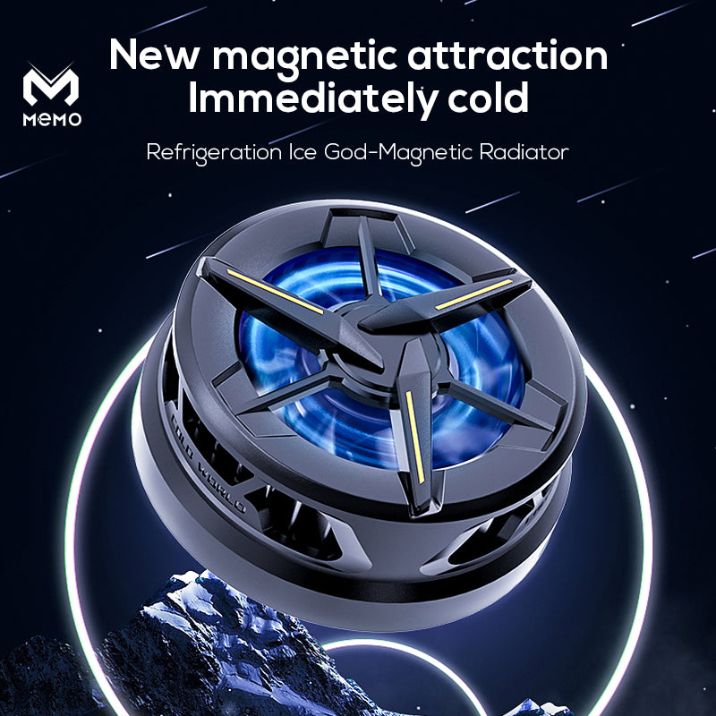 MEMO CX01 Magnetic Phone cooler Phone Radiator Phone Cooling Fan Case Cold Wind Handle Fan for PUBG Phone Cooler Phone Cooling Fan Case