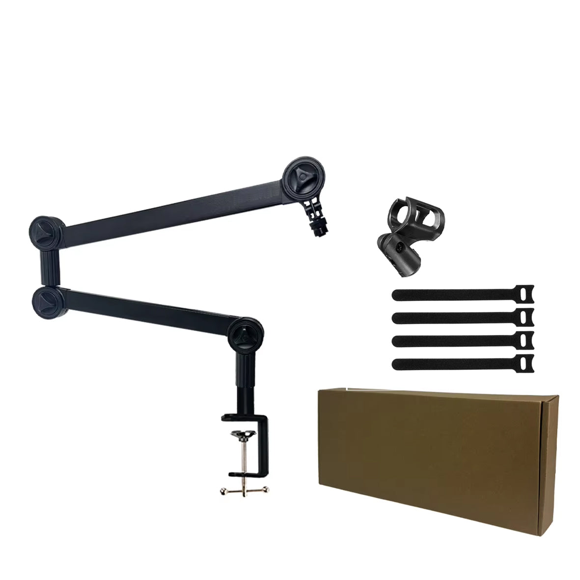 Alogy Boom ArmStand 180° Rotatable Microphone Stand with Desk Mount, Premium Quality Heavy Duty Rotatable Mic Stand Foldable Desk Mic Arm with 3/8'' to 5/8'' Screw Adapter, Microphone Arm for Live Streaming, Gaming, Podcasting, Radio