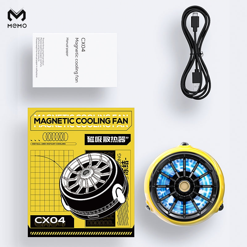 MEMO CX04 Magnetic Cooling Fan Phone Radiator Phone Cooling Fan Case Cold Wind Handle Fan for PUBG Phone Cooler Phone Cooling Fan Case