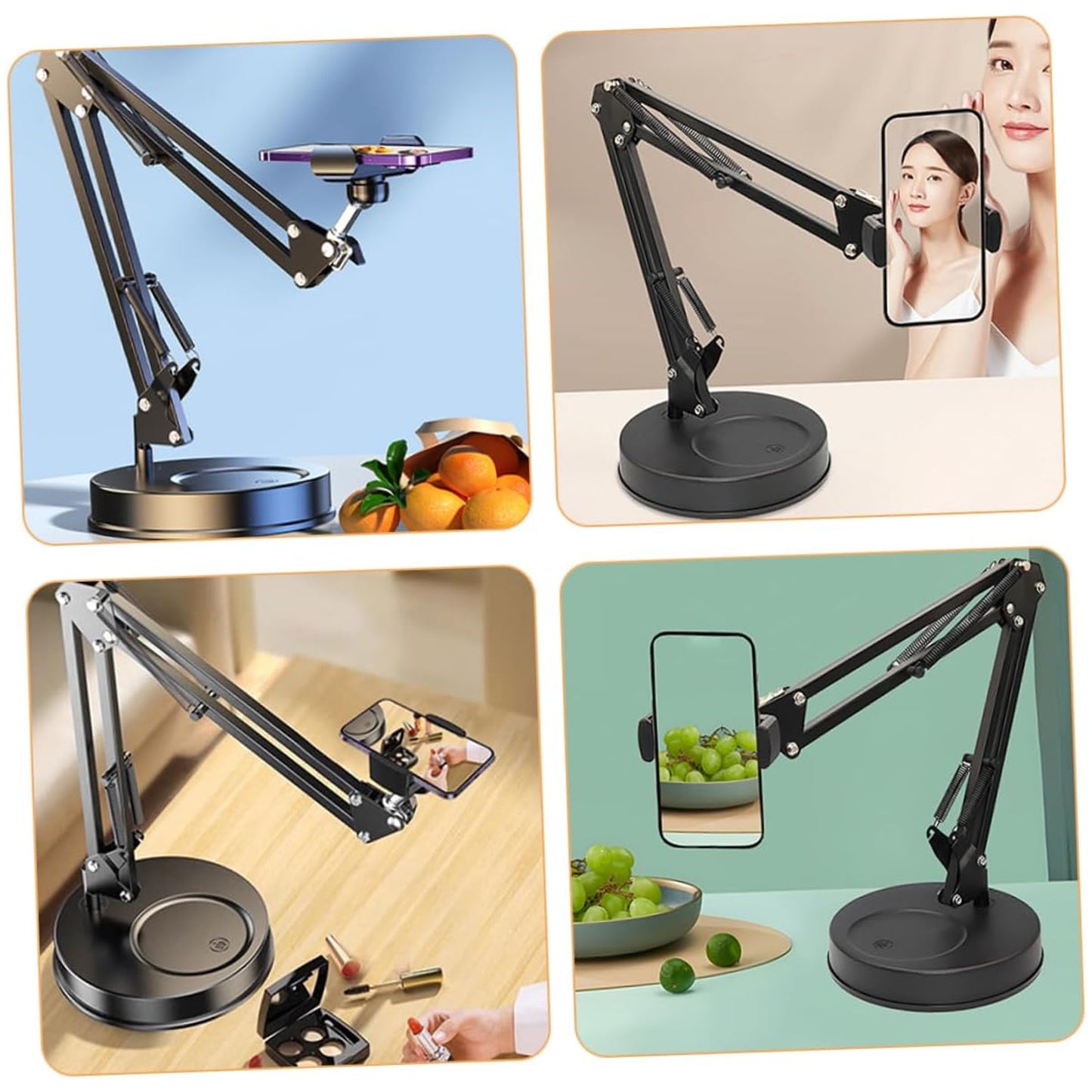 Adjustable Desktop Mobile Stand - Flexible Arm for Hands-Free Viewing Good For Online Classes Streaming