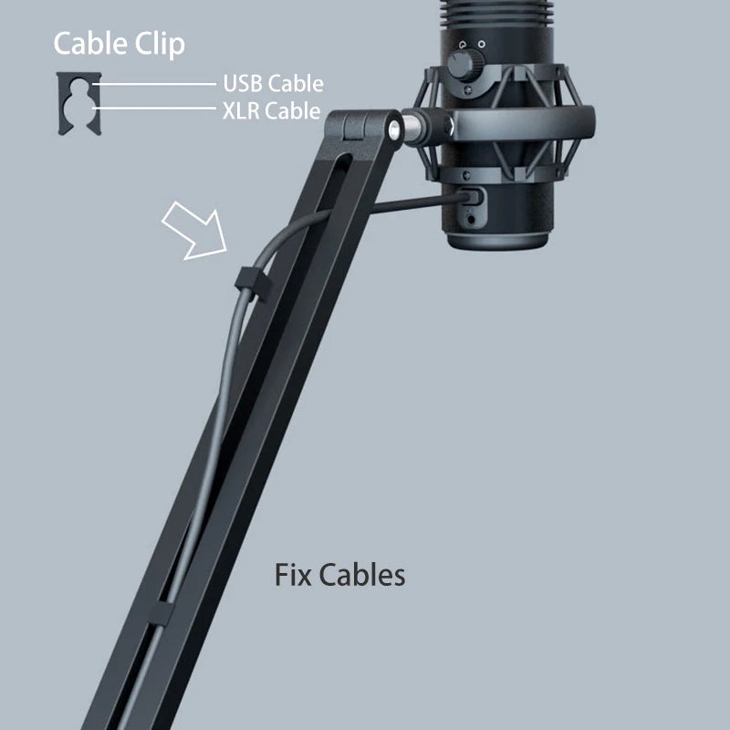 ALOGY Extendable Recording Microphone Scissor Arm Stand with Microphone Clip Table Mounting Clamp Microphone Suspension Stand Twist Boom Arm Bracket With Lifting Rod for Podcast Live Streaming Gaming.