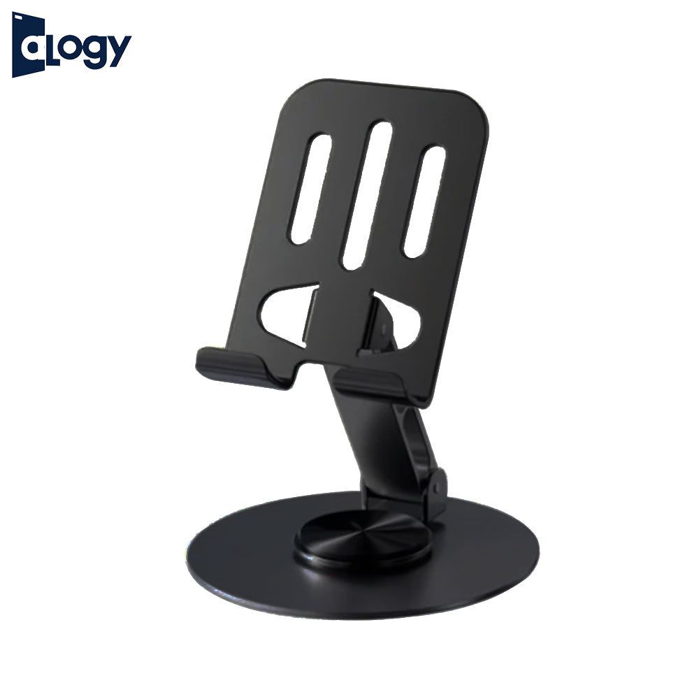 ALOGY Mobile Holder Mobile Stand Tablet Holder DP Stand 360 Rotatable Adjustable Foldable Cell Phone Holder base Desktop Phone Holder for Bed, Rotatable Tablet Holder, Stable For Bedrooms, Homes, Dining Rooms, Telescopic Folding Stable Anti Fall Black