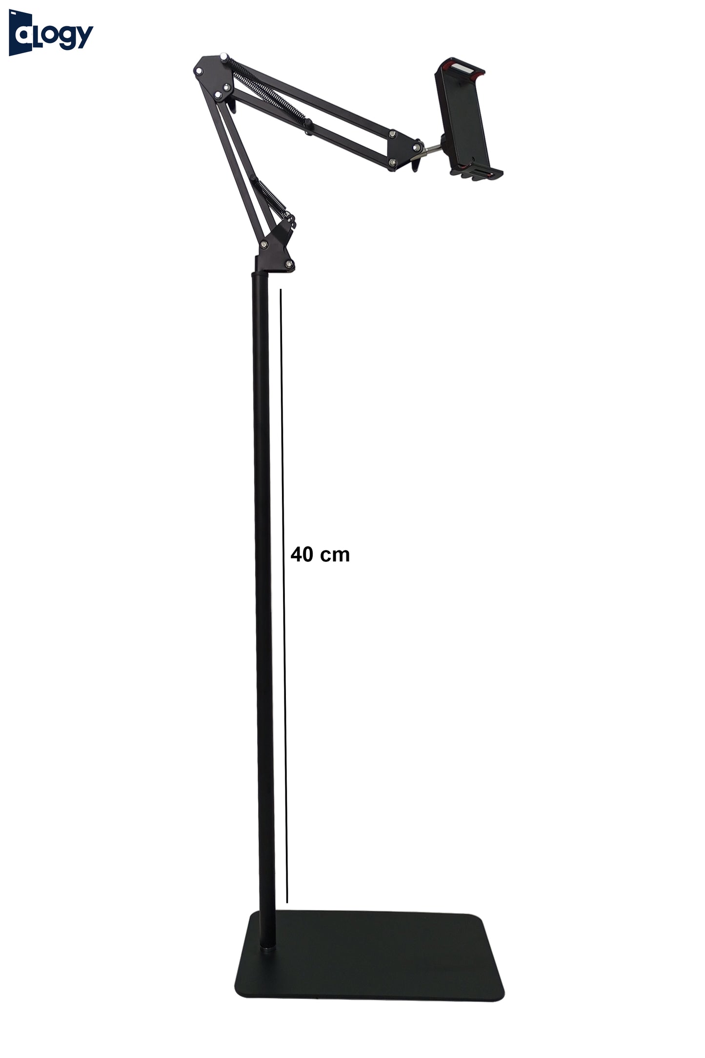 Adjustable Mobile/ Tablet Stand with 360° Rotation – Matte Black
