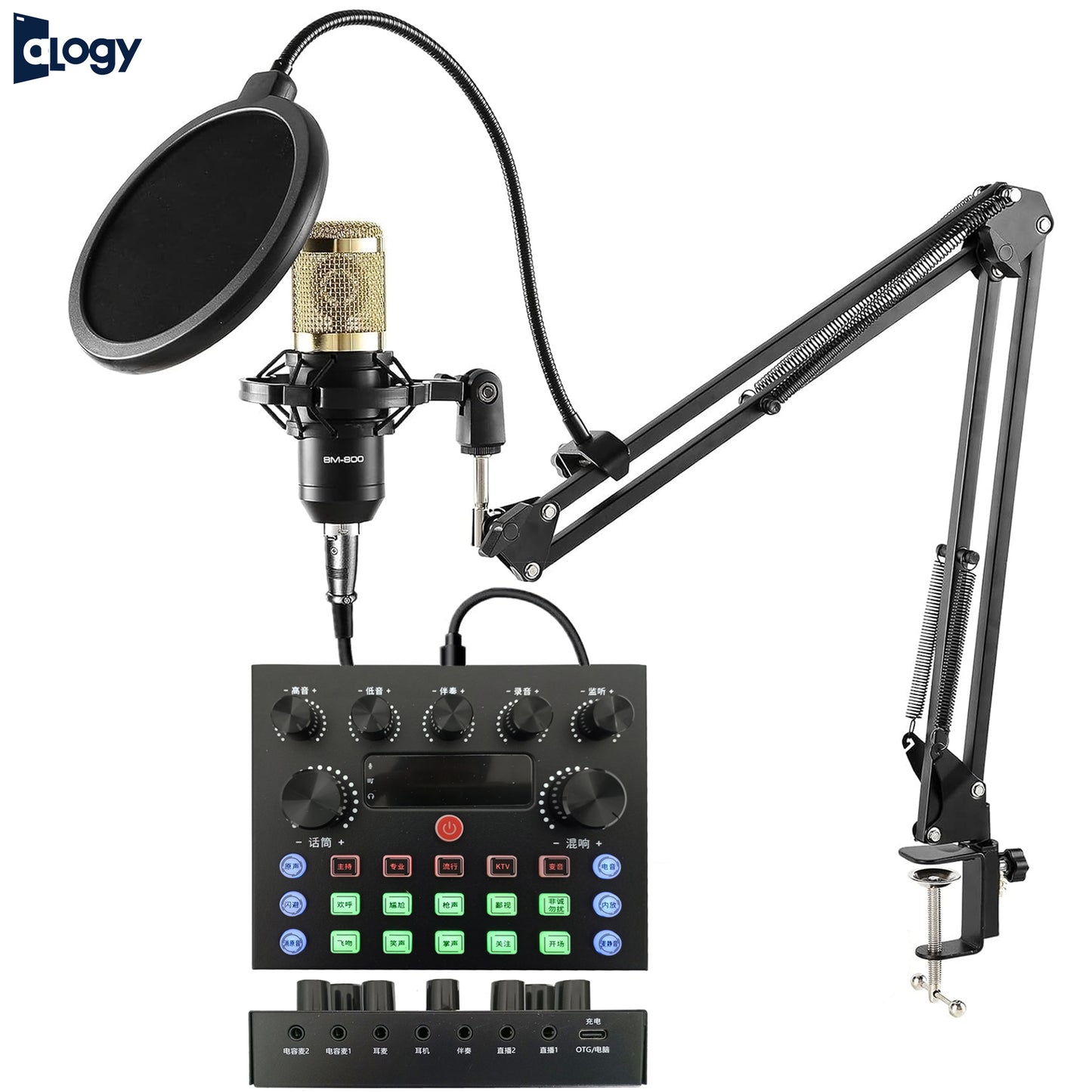 BM800 Condenser Microphone With V8s Sound Card