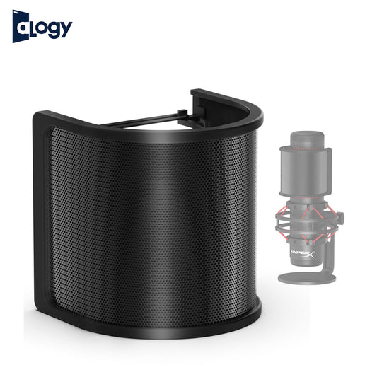 ALOGY Microphone Pop Filter Shield Dual Layers U Shape Microphone Wind Proof Screen for Recording Singing Live Streaming