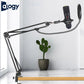 ALOGY AM-808 With Volume Adjust And Headphones Playback Jack Condenser Microphone Full Kit With Adjustable Mic Suspension Scissor Arm Stand And Shock Mount With Double-Layer Pop Filter