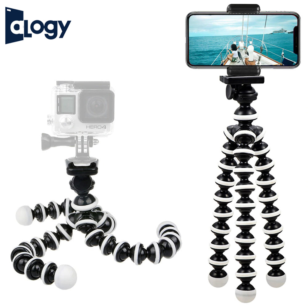 Gorilla Pod Flexible Tripod Stand with Mobile & GoPro Holder – For Phones, DSLR & Action Cameras