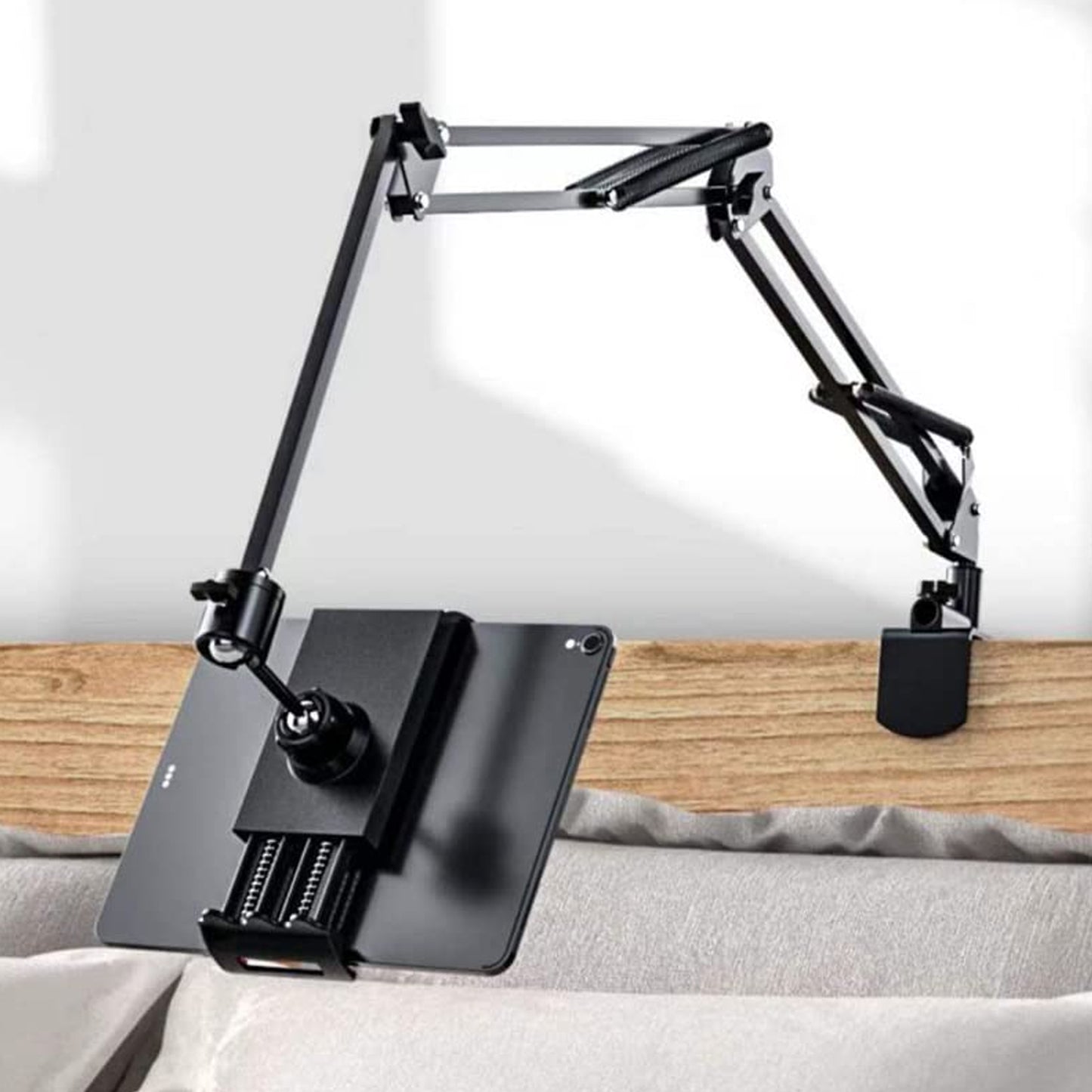 Extendable Scissor Arm Tablet / iPad Stand – Adjustable Table Mount for Recording & Streaming