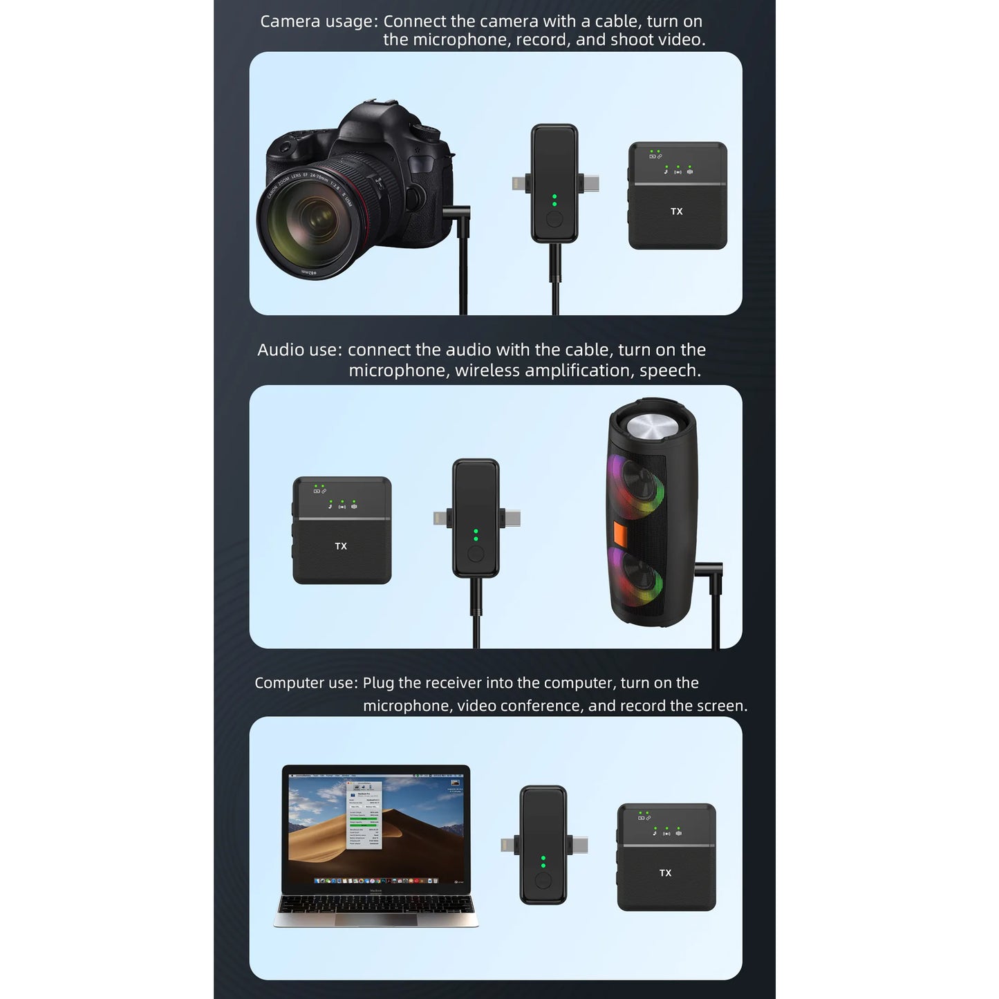 Wireless Microphone SX31 - Double - Type -C & iPhone