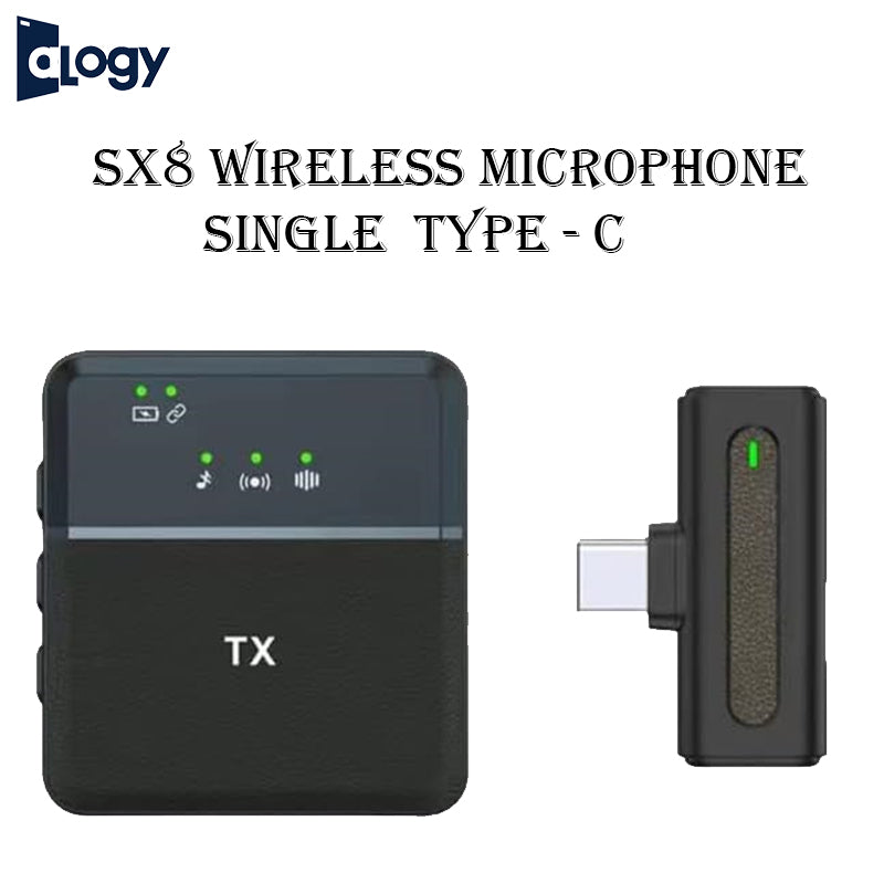 SX8 Single Wireless Microphone 1 Controller 1 Microphone Collar Mic Intelligent Noise Cancellation