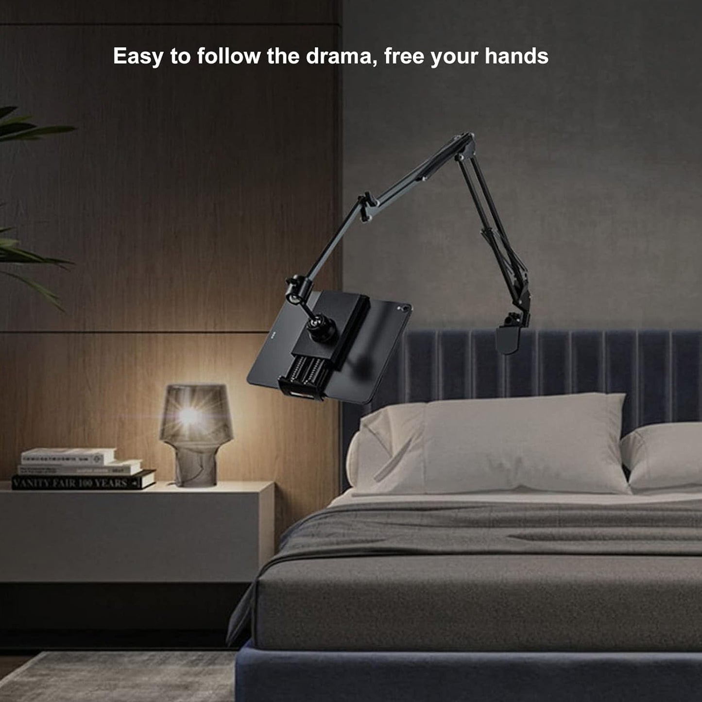 Extendable Scissor Arm Tablet / iPad Stand – Adjustable Table Mount for Recording & Streaming