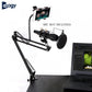 ALOGY Boom Suspension Scissor Arm Stand Dock Holder For Mobile And Microphone With Mic Support Pop Filter Windscreen Tablet Clip Table Black