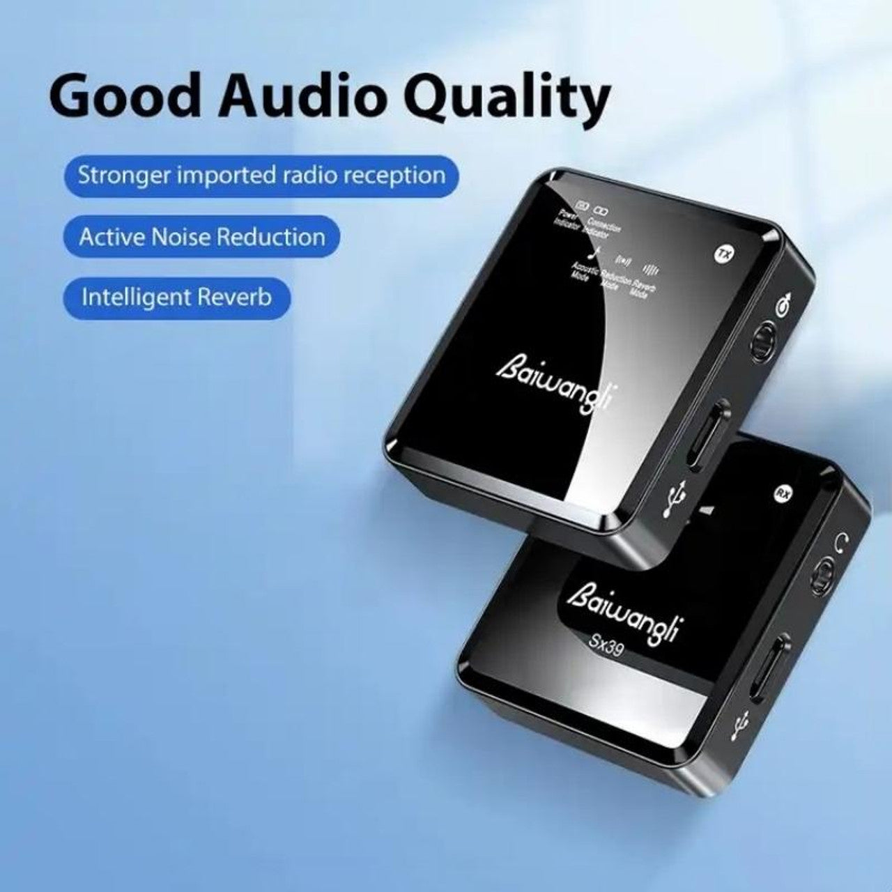 ALOGY SX39 Single Wireless Microphone TypeC 1 Controller 1 Microphone Collar Mic Intelligent Noise Cancellation