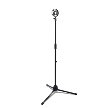 Studio Microphone Metal Floor Stand For BM800 & Other Mics - Single Mic With Shock Mount