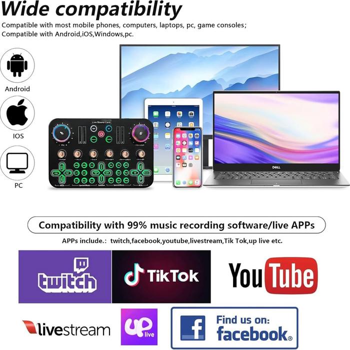 K700 USB Sound Card – Professional Audio Interface for Recording and Streaming