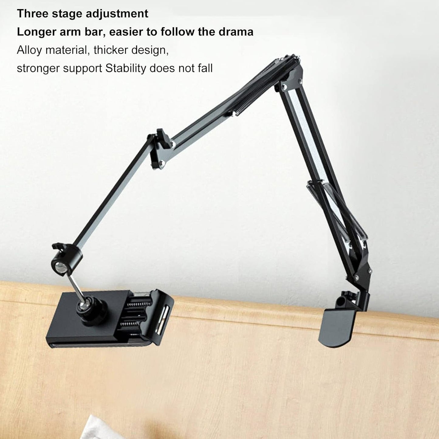 Extendable Scissor Arm Tablet / iPad Stand – Adjustable Table Mount for Recording & Streaming