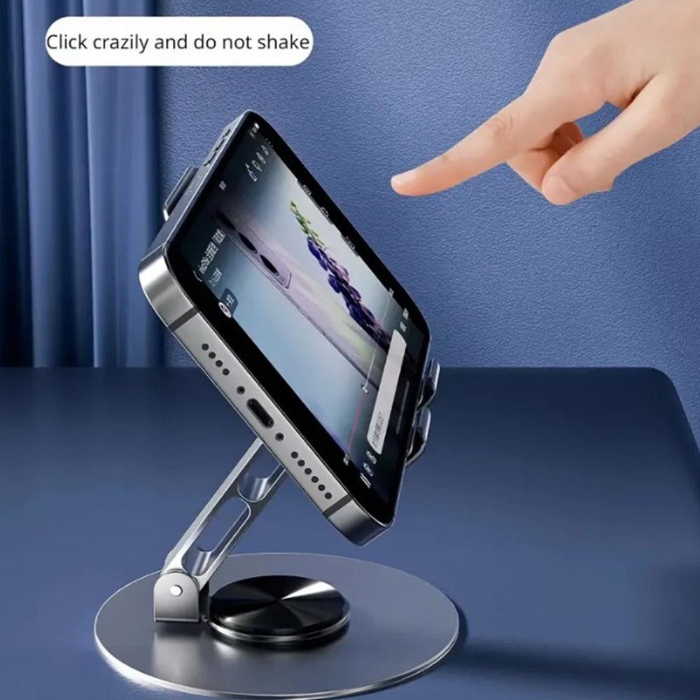 Desktop Metal Mobile Stand with 360° Rotating Base Black – alogy