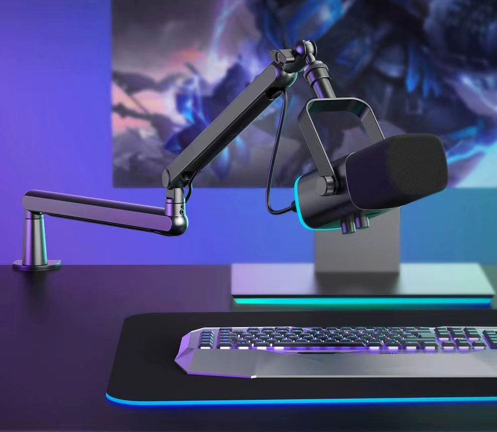 F10 Adjustable Boom Arm Microphone Stand – Heavy Duty Desk Clamp Mic Arm for Studio, Gaming & Podcast