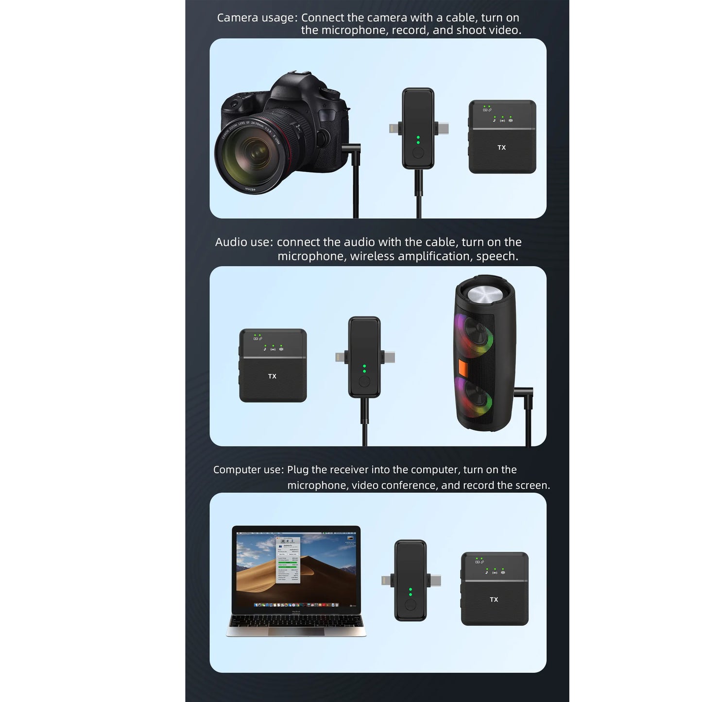 Wireless Microphone SX31 - Single - Type -C & iPhone