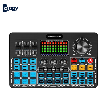 Q6S Live Sound Card Audio Interface | Multi-Function Voice Changer | USB Rechargeable | Bluetooth Compatible | For Streaming, Recording & Gaming