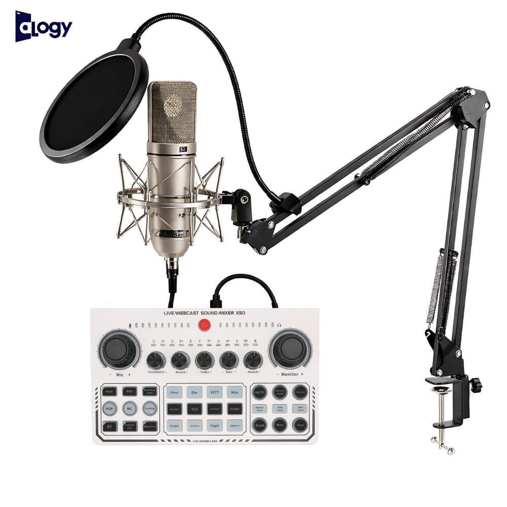 U87 Condenser Microphone with X50 Sound Card Bundle – Professional Studio Recording Mic Set