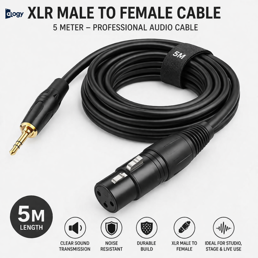 XLR Female to 3.5mm Audio Cable (2M / 5M) – Professional Microphone to AUX Cable