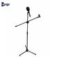 Dual Microphone Floor Stand with Mic Handle Adjustable Boom Arm | Tripod Base Mic Holder for Recording & Singing
