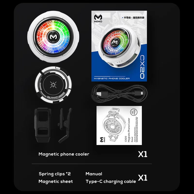 CX20 Mobile Phone Cooler | Fast Cooling Semiconductor Radiator | Silent Fan Cooling Pad for Gaming Smartphones