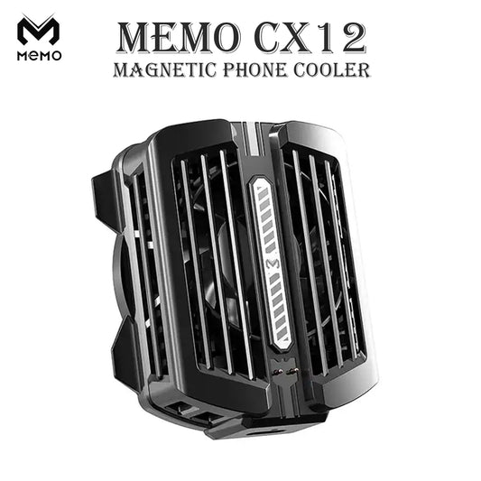 MEMO CX12 Magnetic Mobile Cooler Mobile Phone Radiator Phone Cooling Fan Case Cold Wind Handle Fan for PUBG With Battery Option