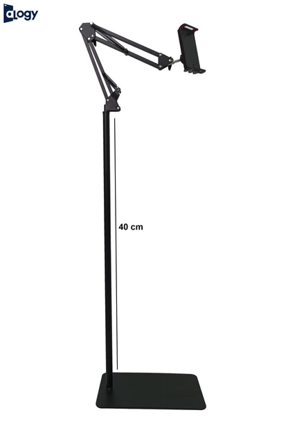 Adjustable Mobile/ Tablet Stand with 360° Rotation – Matte Black