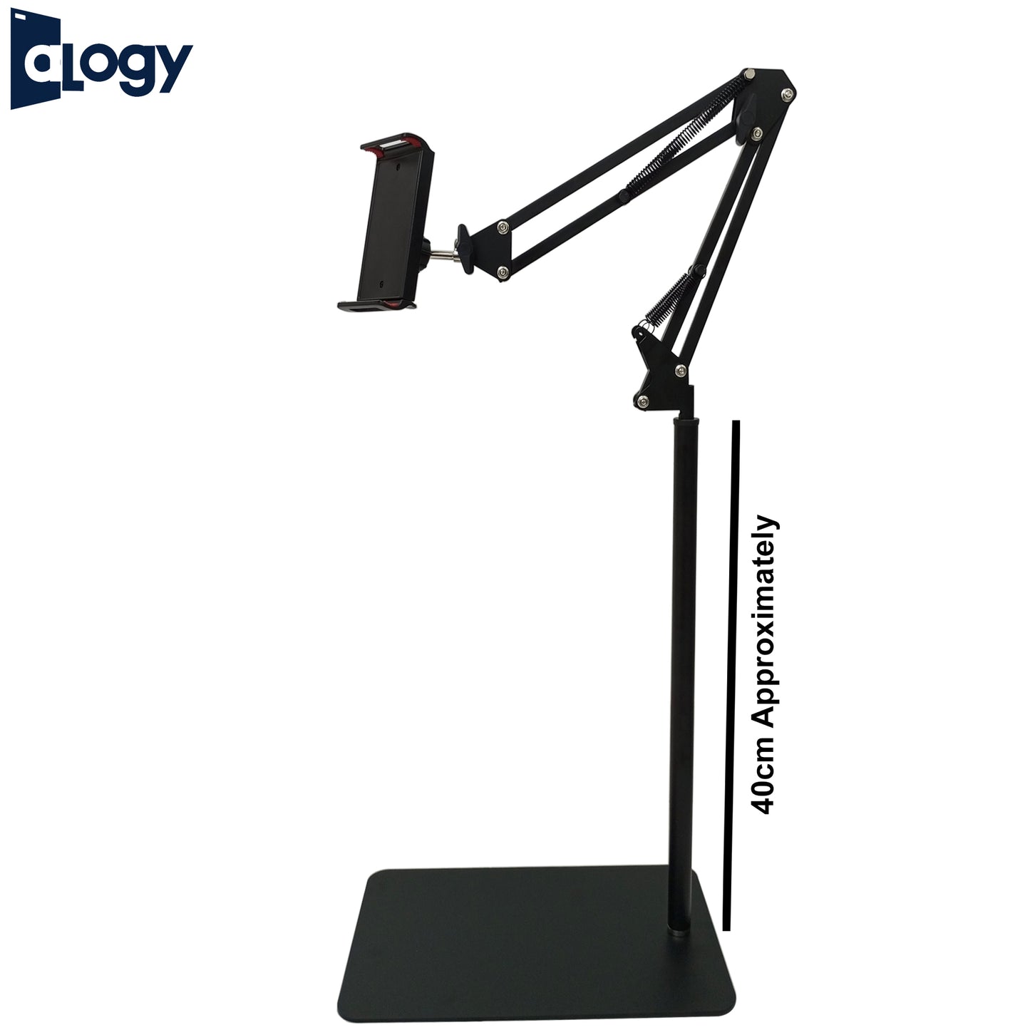 Adjustable Mobile/ Tablet Stand with 360° Rotation – Matte Black
